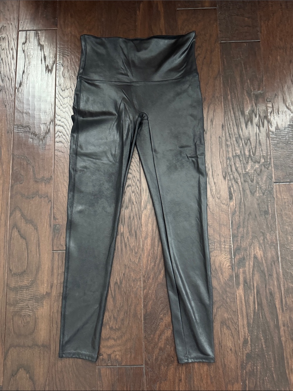 SPANX Faux-Leather High-Waist Leggings in Black